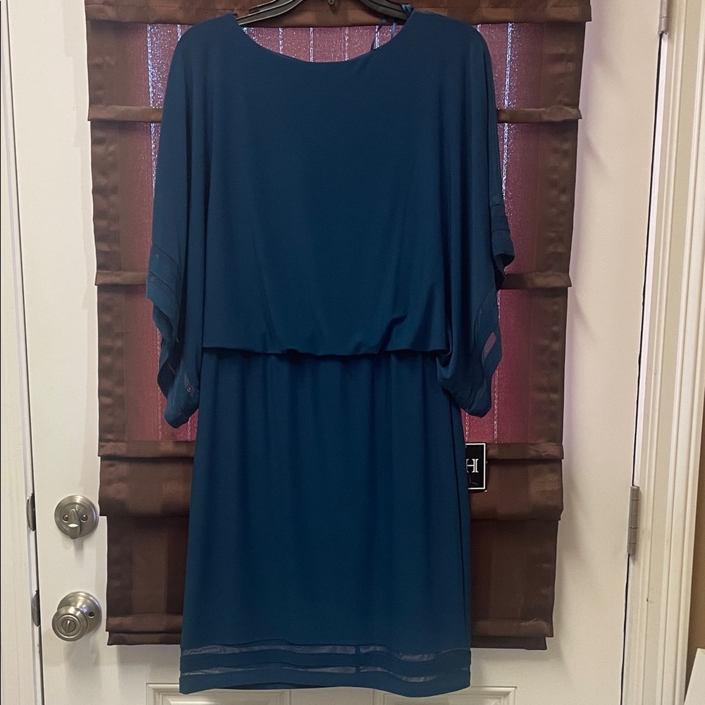 Chic Long Sleeve Teal Dress